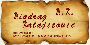 Miodrag Kalajitović vizit kartica